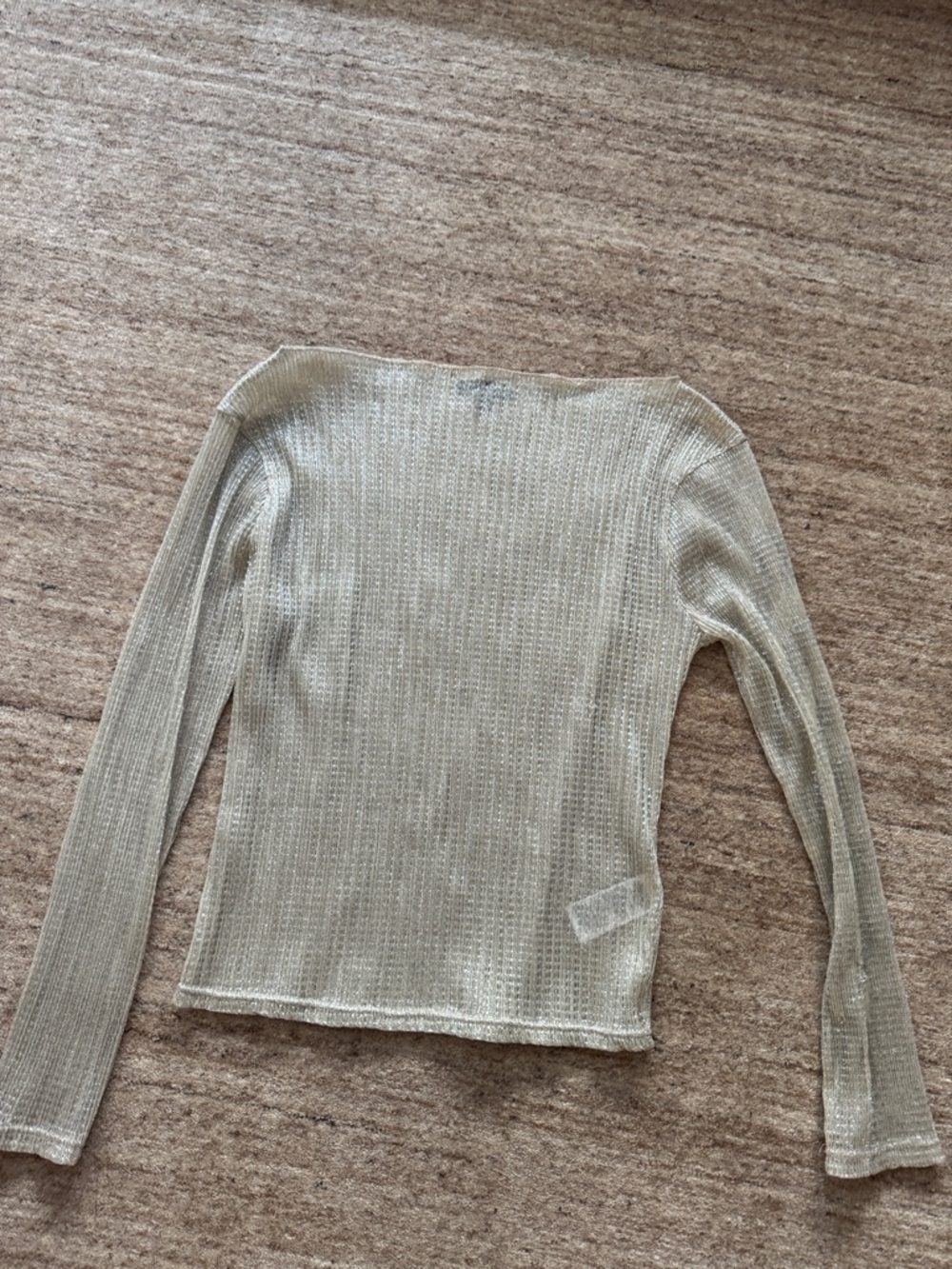 J.Crew Metallic Ribbed Knit Top - Light Gold